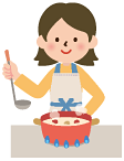 料理をする女性