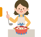 料理をする女性