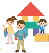 家を守る家族のイラスト